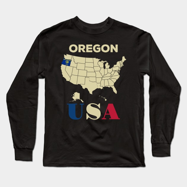 Oregon Long Sleeve T-Shirt by Cuteepi